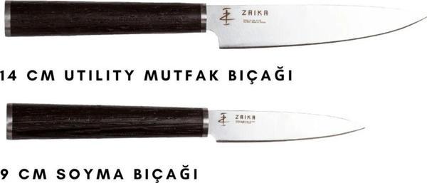 Zaika 2'Li Set - Utility 14 Cm Ve Soyma Bıçağı 8 Cm - Paslanmaz Çelik - Image 1
