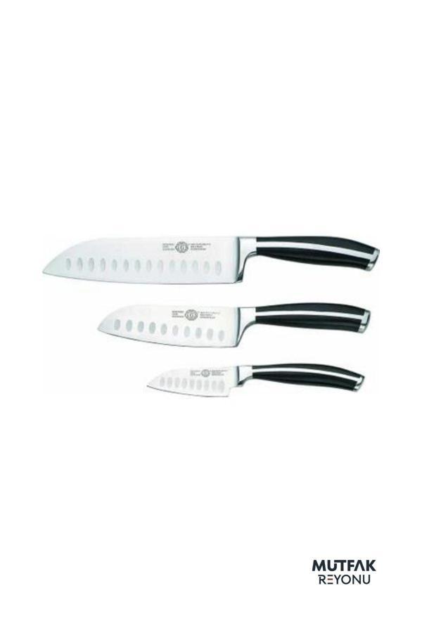 Ggs İnterline Santoku Kochmesser 3 Lü Bıçak Seti - Image 1