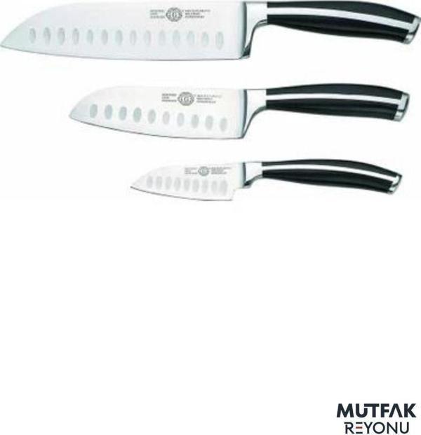 Ggs İnterline Santoku Kochmesser 3 Lü Bıçak Seti - Image 1