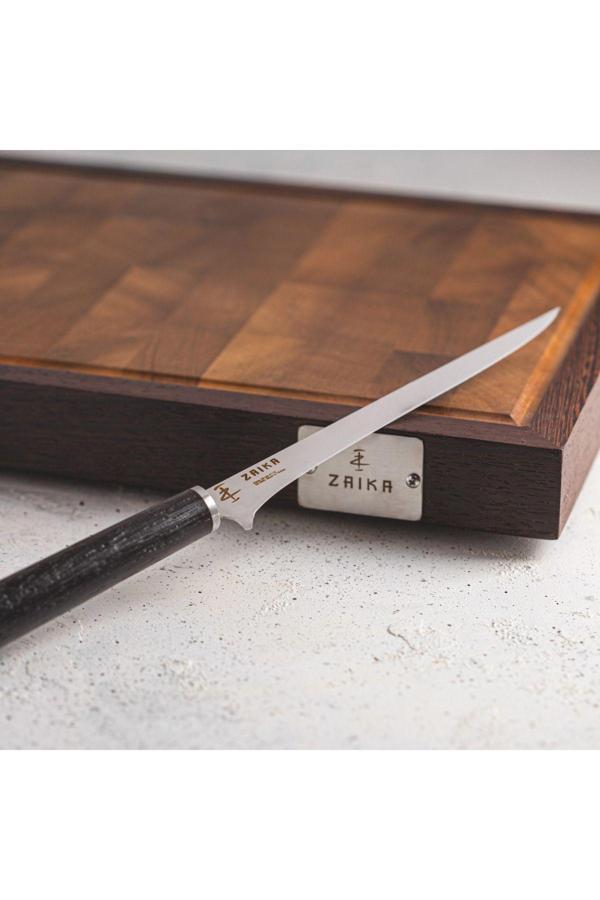 Zaika Fileto Ahşap Saplı Şef Bıçağı - 19 Cm Paslanmaz Çelik - Image 1