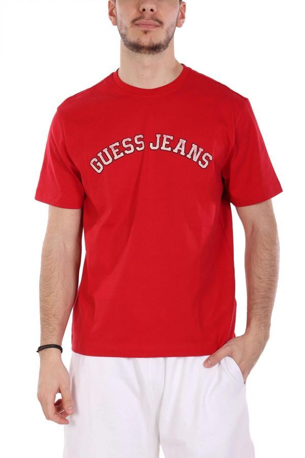 Guess Jeans GJ SS CN REG COLLEGIATE TEE Erkek Kırmızı T-shirt M5RI75K8FQ4-G585 - Image 1