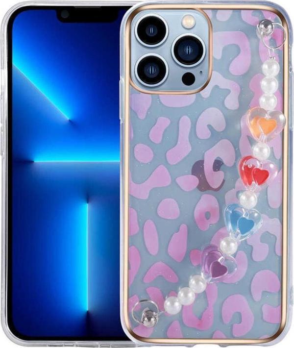 Coverzone Iphone 13 Pro Max Ile Uyumlu Kılıf Kalp Desenli Tutacaklı Mellifluous Kılıf Pembe - Image 1