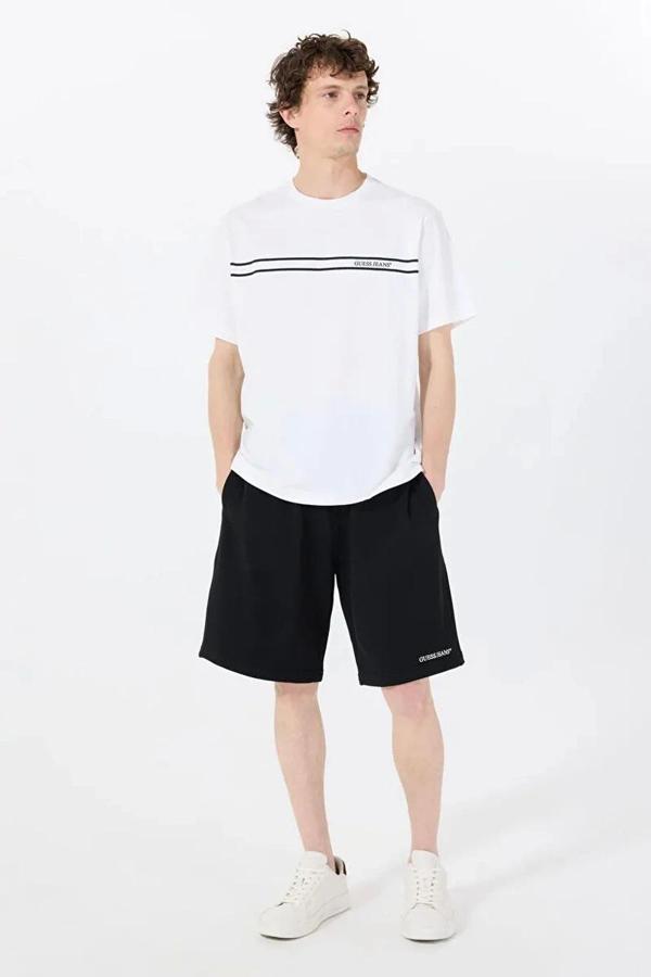 Guess Jeans GJ REG EMBRO SHORTS Erkek Siyah Şort M5GD49KCPR1-JBLK - Image 1