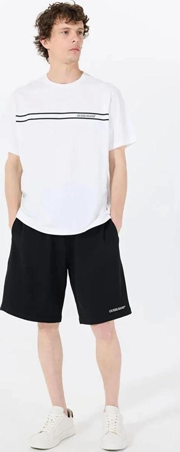 Guess Jeans GJ REG EMBRO SHORTS Erkek Siyah Şort M5GD49KCPR1-JBLK - Image 1