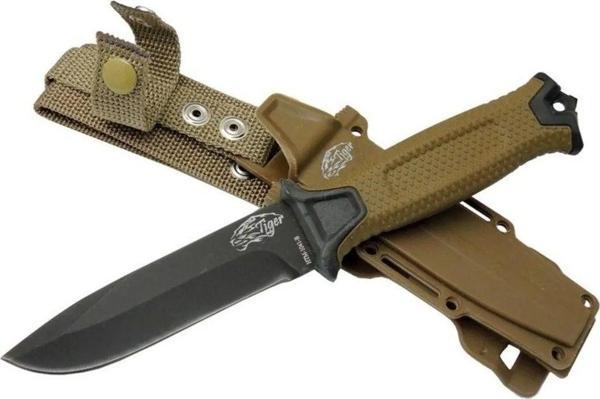 Columbia Company Tiger Tactical Htm 1041 B Kahverengi Outdoor / Survival Bıçak 27Cm - Kauçuk Sap, Kılıflı, Kutulu - Image 1