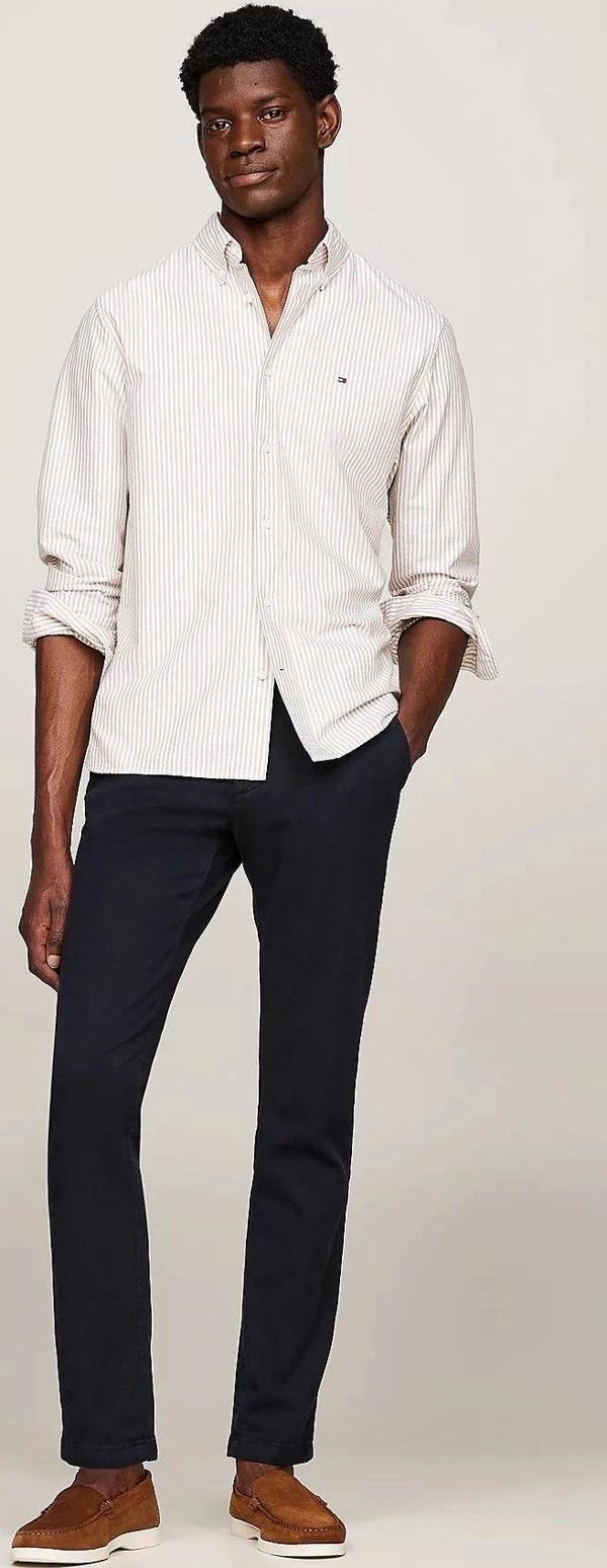 Tommy Hilfiger CHINO BLEECKER STRUCTURE GMD Erkek Lacivert Pantolon MW0MW35636DW5 - Image 1