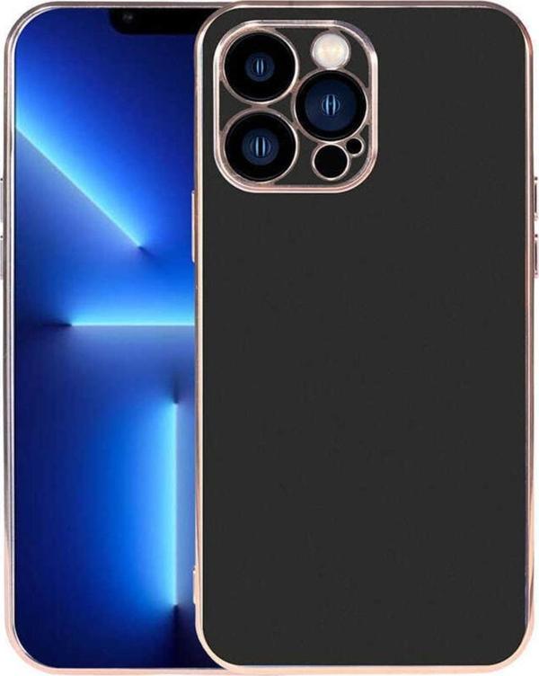 Coverzone Iphone 13 Pro Max Ile Uyumlu Kılıf Kamera Korumalı Parlak Renk Tasarımlı Emollient Kılıf Siyah - Image 1