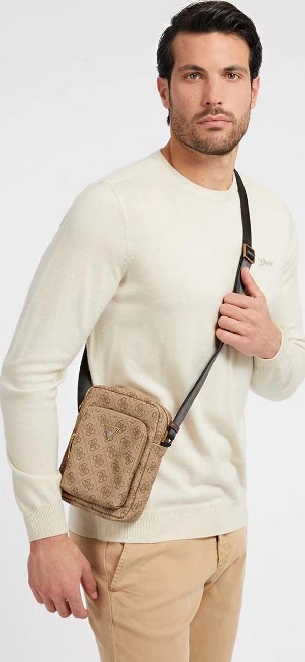 Guess MILANO XBODY W FRONT Erkek Bej/Kahverengi Omuz Çantası HMEVZLP3163-BBO - Image 1