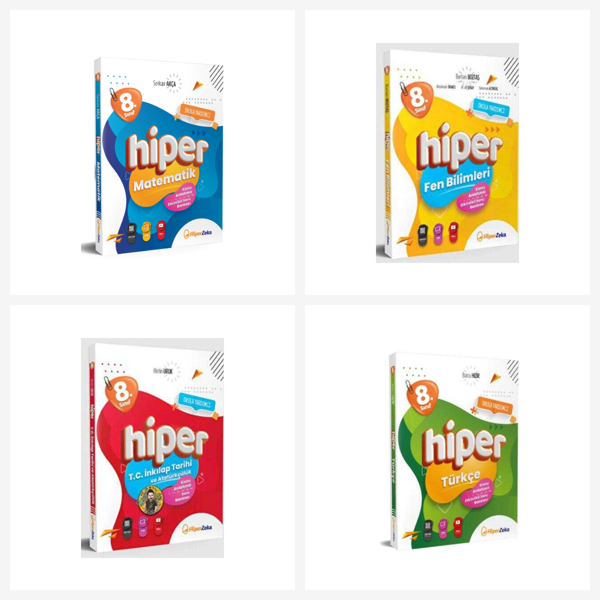 HiperZeka 8. Sınıf Hiper Tüm Dersler Konu Anlatımlı Soru Bankası Seti 4 Kitap Hper Zeka Yayınları - Bi bigelio - Image 1