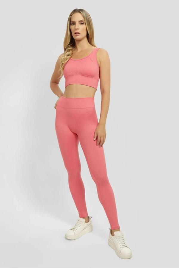 Guess SARA RIB-SEAMLESS LE Kadın Pembe Tayt V4YB00Z3F90-G65P - Image 1