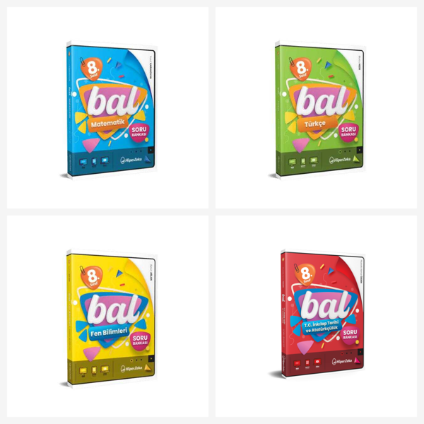 Hiper Zeka 8. Sınıf Bal Matematik + Fen + Türkçe + Sosyal Soru Bankası Seti Hiper Zeka Yayınları - Bi bigelio - Image 1