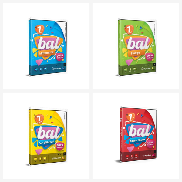 Hiper Zeka 7. Sınıf Bal Matematik + Fen + Türkçe + Sosyal Soru Bankası Seti Hiper Zeka Yayınları - Bi bigelio - Image 1