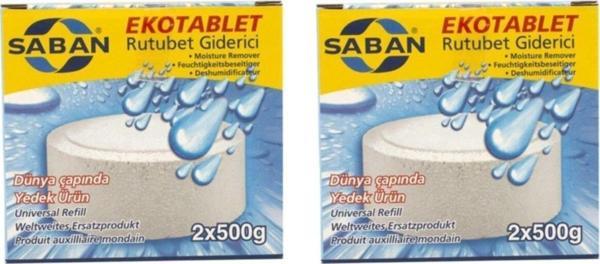 2 Adet 2x500 gr Nem Alıcı Rutubet Giderici Yedek Tablet Natural - Image 1