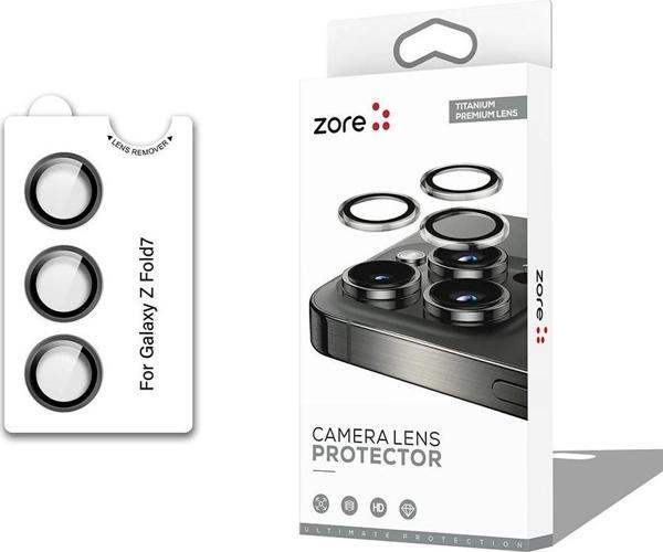 Galaxy Z Fold 7 Zore CL-12 Premium Safir Parmak İzi Bırakmayan Anti-Reflective Kamera Lens Koruyucu - Image 1