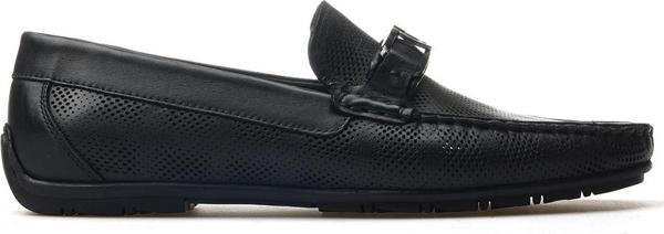 Erkek Hakiki Deri Toka Detaylı Casual Ayakkabı 25y Ykö-21112 M Siyah - Image 1