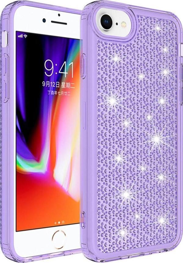 Coverzone Iphone 13 Ile Uyumlu Kılıf Airbagli Kamera Korumalı Parlak Tasarımlı Z-snow Emollient Kapak Mor - Image 1