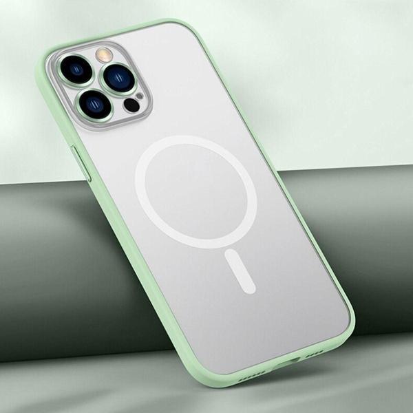 Coverzone Iphone 13 Pro Max Ile Uyumlu Şeffaf Renkli Transparan Chatoyant Magsafe Uyumlu Kılıf Yeşil - Image 1