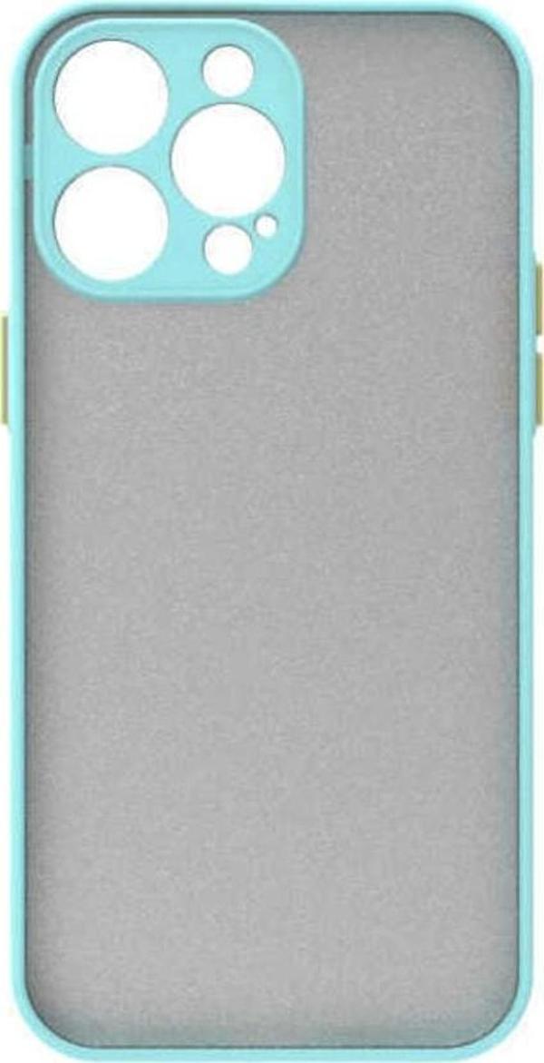 Coverzone Iphone 14 Pro Max Ile Uyumlu Kılıf Lastik Desen Kenar Kamera Korumalı Arkası Şeffaf Halx Turkuaz - Image 1