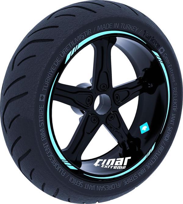 Nane Yeşili 4 Parçalı Keskin Jant Şeridi Sticker Çınar Extreme  - Image 1