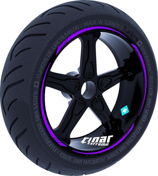 Patlıcan Moru 4 Parçalı Keskin Jant Şeridi Sticker Çınar Extreme  - Image 1