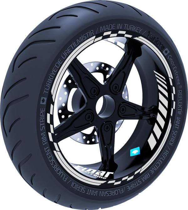 Reflektif Beyaz (Gri) Moto GP İç Dış Jant Şeridi Takım Sticker Çınar Extreme  - Image 1