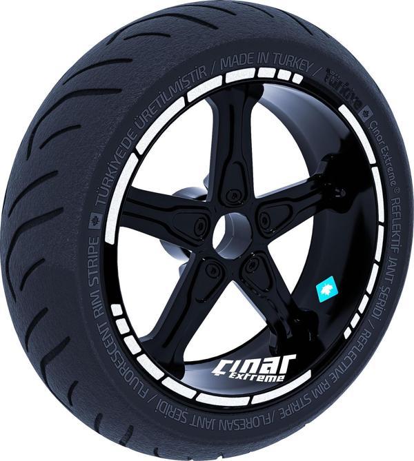Reflektif Gri Moto GP Stili Jant Şeridi Sticker Çınar Extreme  - Image 1