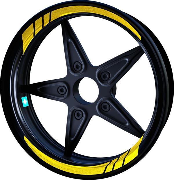 Reflektif Koyu Sarı Moto GP İç Jant Şeridi Sticker Çınar Extreme  - Image 1