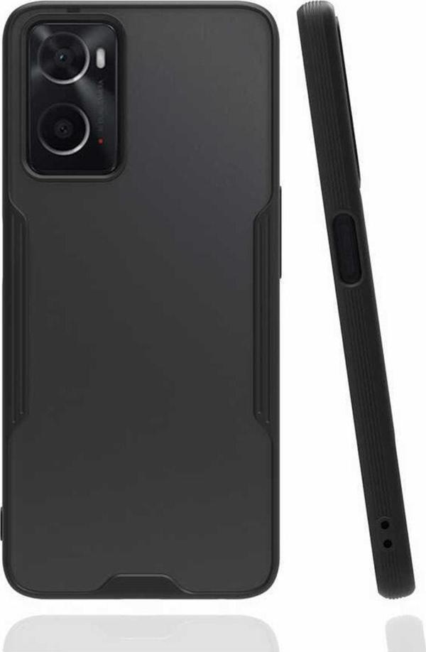 Coverzone Oppo A36 Ile Uyumlu Kılıf Renkli Kenar Perfe Tpu Silikon Siyah - Image 1