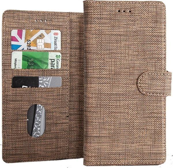 Coverzone Samsung Galaxy A24 Ile Uyumlu Kılıf Stand Olan Kartvizitli Ve Para Gözlü Kumaş Desen Cüzdan Kılıf - Image 1