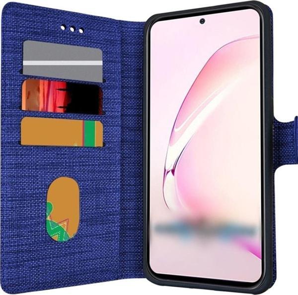 Coverzone Samsung Galaxy A34 Ile Uyumlu Kılıf Stand Olan Kartvizitli Ve Para Gözlü Kumaş Desen Cüzdan Kılıf - Image 1