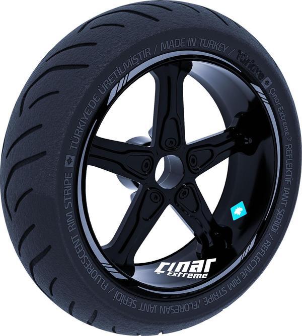 Taş Grisi 4 Parçalı Keskin Jant Şeridi Sticker Çınar Extreme  - Image 1