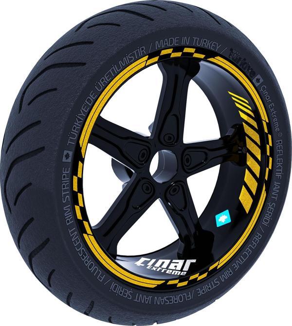 Yaldızlı Gold Moto GP İç Dış Jant Şeridi Takım Sticker Çınar Extreme  - Image 1