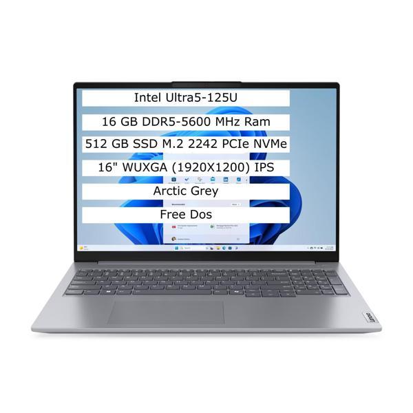 Lenovo Thinkbook 16 Intel Core Ultra 5 125U 16GB 512GB SSD 16" IPS Panel Freedos Taşınabilir Bilgisayar 21MS005KTR - Image 1