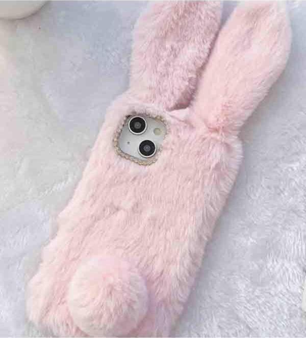 Coverzone Samsung Galaxy Note 5 Uyumlu Kılıf Peluş Tüylü Tavşan Kulak Silikon Tpu Kapak Açık Pembe - Image 1