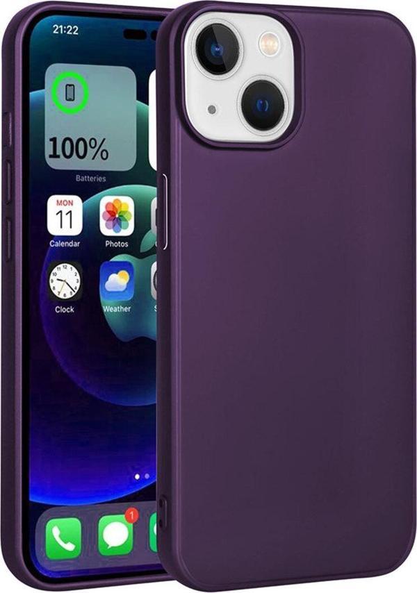 Coverzone iPhone 15 ile uyumlu Kılıf Soft ve pürüzsüz Premier Silikon Kapak Derin Mor - Image 1