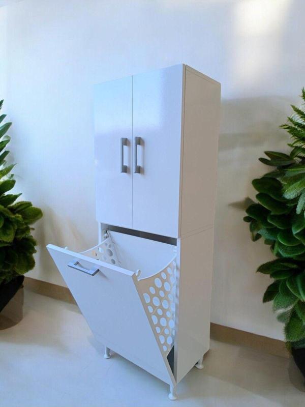 Azzuri Furniture Çok Amaçlı Banyo Kiler Çamaşır Sepetli Dolap - Image 1