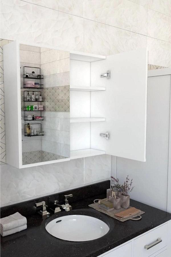 Azzuri Furniture Lavabo Üstü Aynalı 2 Kapaklı Banyo Dolabı - Image 1