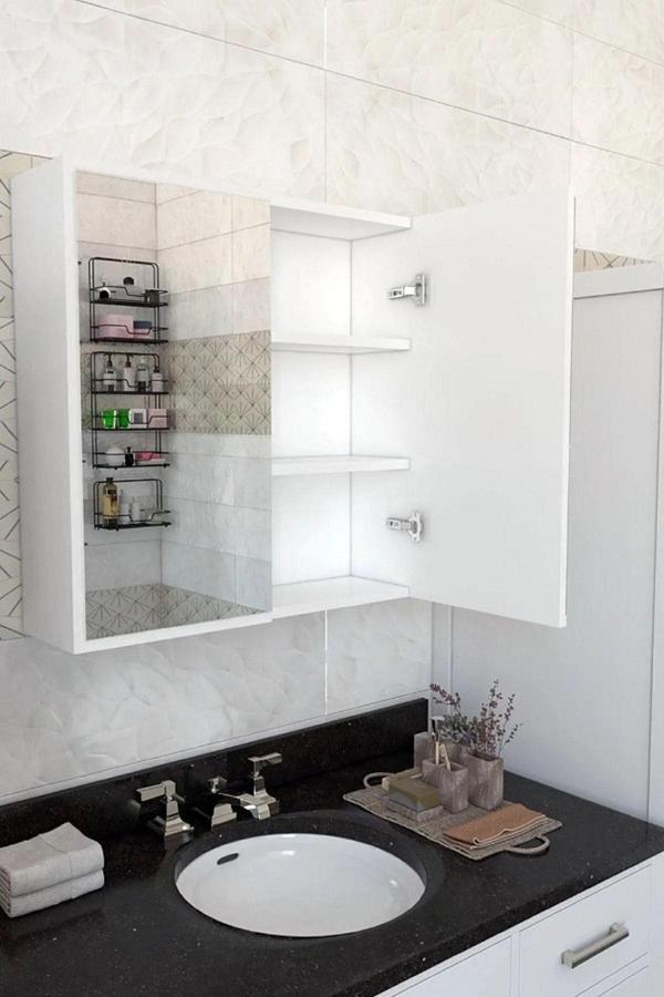 Azzuri Furniture Lavabo Üstü Aynalı 2 Kapaklı Banyo Dolabı - Image 1