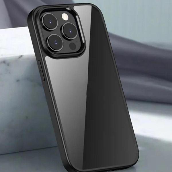 Coverzone iPhone 15 Plus ile uyumlu Kılıf Kenar Renkli Arkası Şeffaf Kamera Koruma Impact Protectıon Kılıf - Image 1