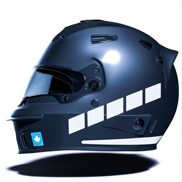 Şerit Tasarımlı Süt Beyaz Motosiklet Kask Sticker Çınar Extreme  - Image 1