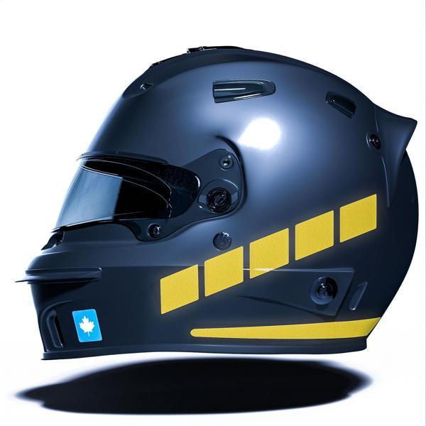 Şerit Tasarımlı Yaldızlı Gold Motosiklet Kask Sticker Çınar Extreme  - Image 1