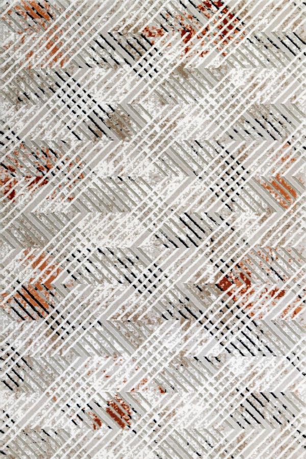 Gri Çizgili Etnik Modern Desenli Pamuk Makinada Yıkanabilir Hav Toz Vermez Leke Tutmayan Kaymaz Taban Dijital Makine Baskı Salon Yolluk Mutfak Halı - Image 1