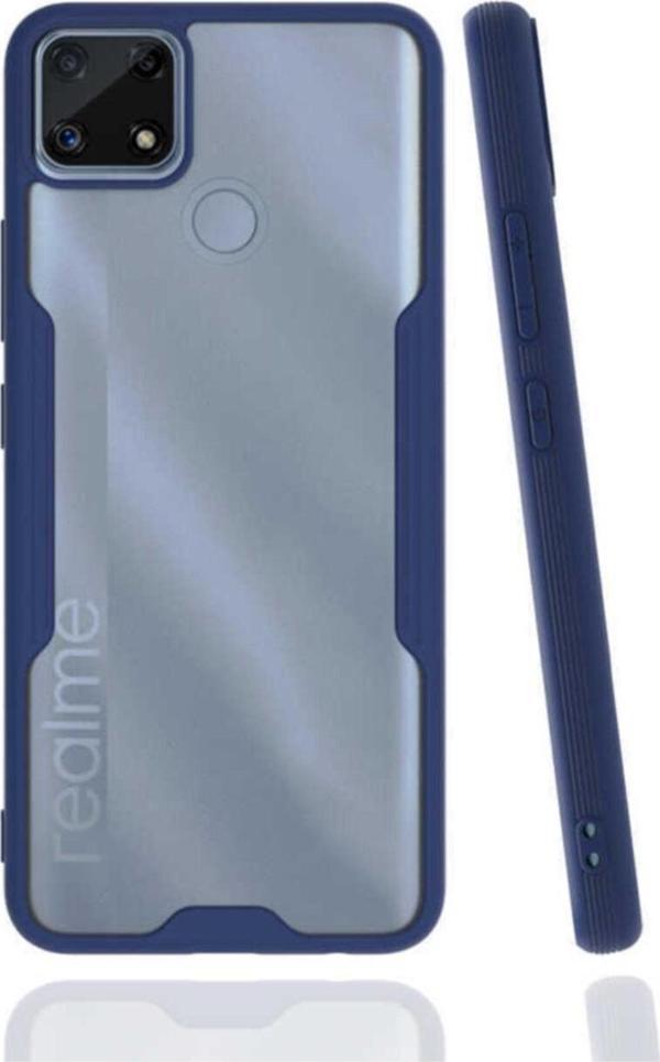 Coverzone Realme C25 Kılıf Için Uyumlu Kılıf Renkli Kenar Perfe Tpu Silikon Kılıf Lacivert - Image 1