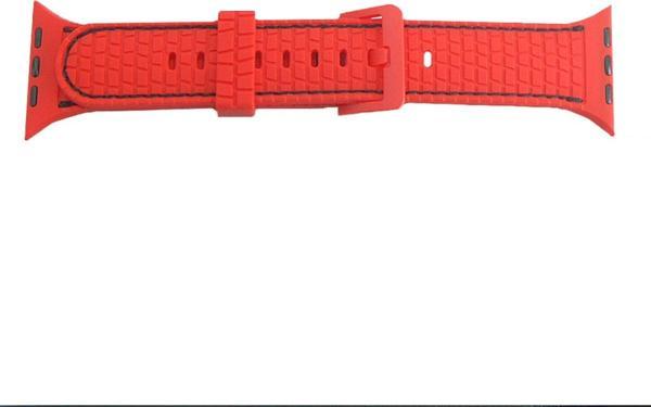 Coverzone Watch 5 Ile Uyumlu Delikli Vlahovic 38-40mm Dikişli Tokalı Kordon Kırmızı - Image 1