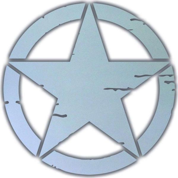 2'li Büyük Boy Eskitilmiş Askeri Yıldız Seti Reflektif Sticker Çınar Extreme  - Image 1