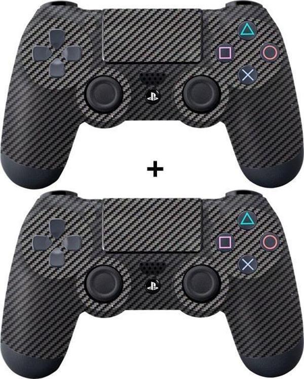 PS 4 Siyah Carbon Fiber DualShock Kol Kaplama 2 Adet Çınar Extreme  - Image 1