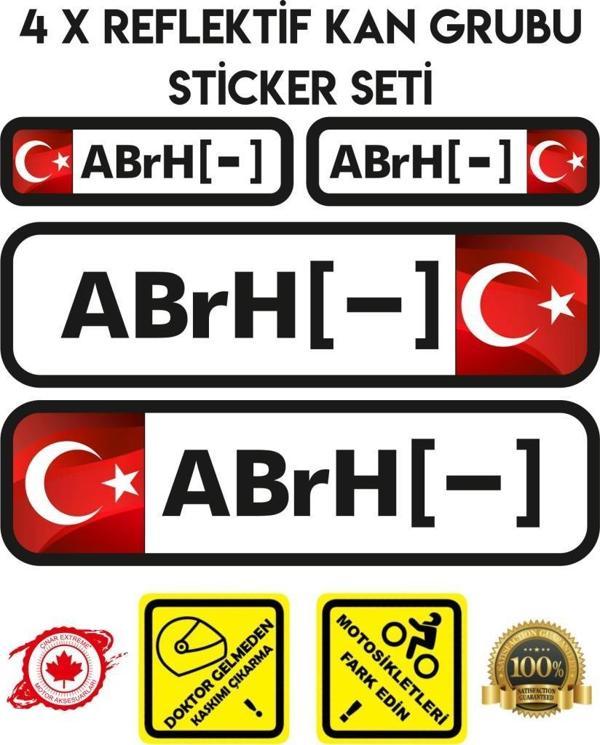 TR AB rH - Reflektif Kan Grubu Seti Sticker Çınar Extreme  - Image 1