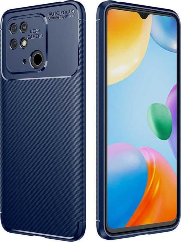 Coverzone Xiaomi Redmi 10c Ile Uyumlu Kılıf Karbon Delüx Tpu Silikon Lacivert - Image 1