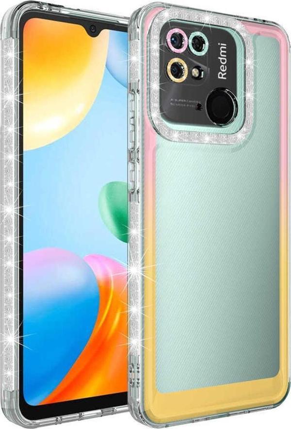 Coverzone Xiaomi Redmi 10c Ile Uyumlu Kılıf Taşlı Ve Renk Geçiş Tasarımlı Lens Korumalı Park Kapak - Image 1
