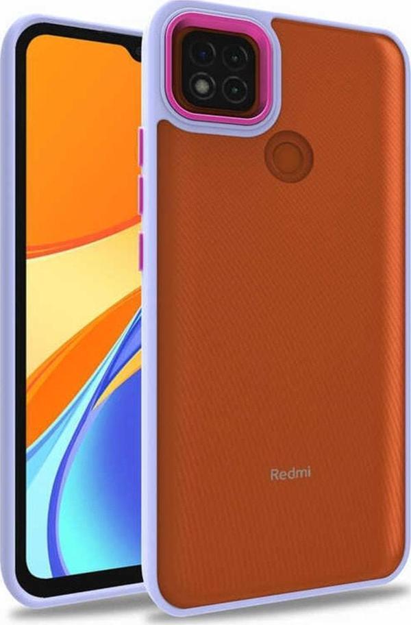 Coverzone Xiaomi Redmi 9c Uyumlu Kılıf Kontrast Renk Tasarımlı Cynosure Kapak Lila - Image 1
